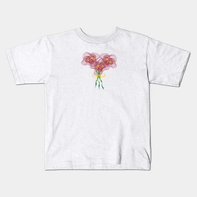 red string flower Kids T-Shirt by Urtype